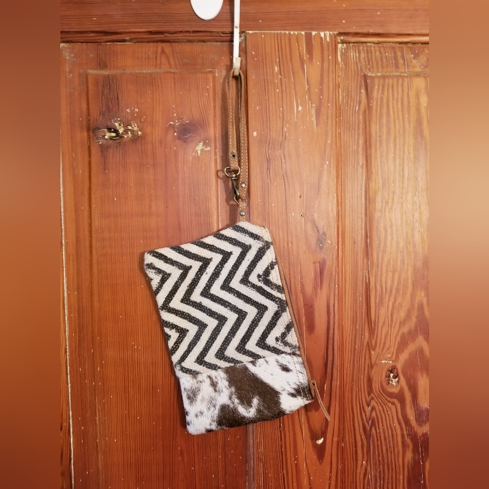 Myra Cowhide Wristlet